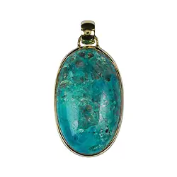 2815051002 Pendant Chrysocolla unique 002, 52x25 mm | wholesaler gems & healing stones