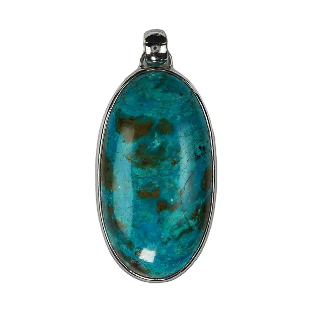 Pendant Chrysocolla unique 003, 62x30 mm | wholesaler gems & healing stones