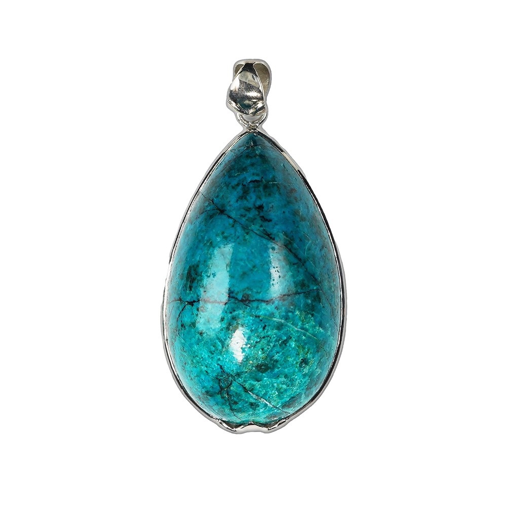 Pendant Chrysocolla unique 011, 60x29 mm | wholesaler gems & healing stones
