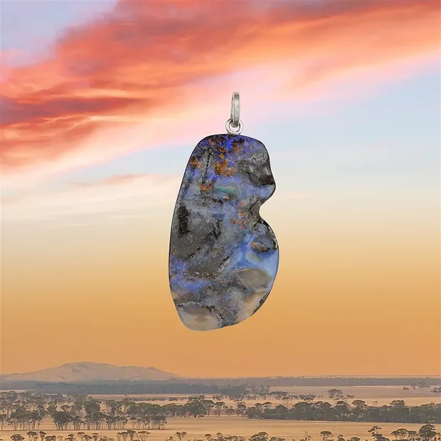 Pendentif Boulder-Opal Pièces uniques 038, 5,5cm | Marco Schreier
