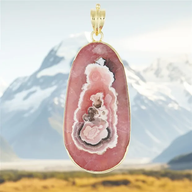 Anhänger Rhodochrosit, 6,6cm, Unikat 040 | GH Edelsteine, Heilsteine & Schmuck