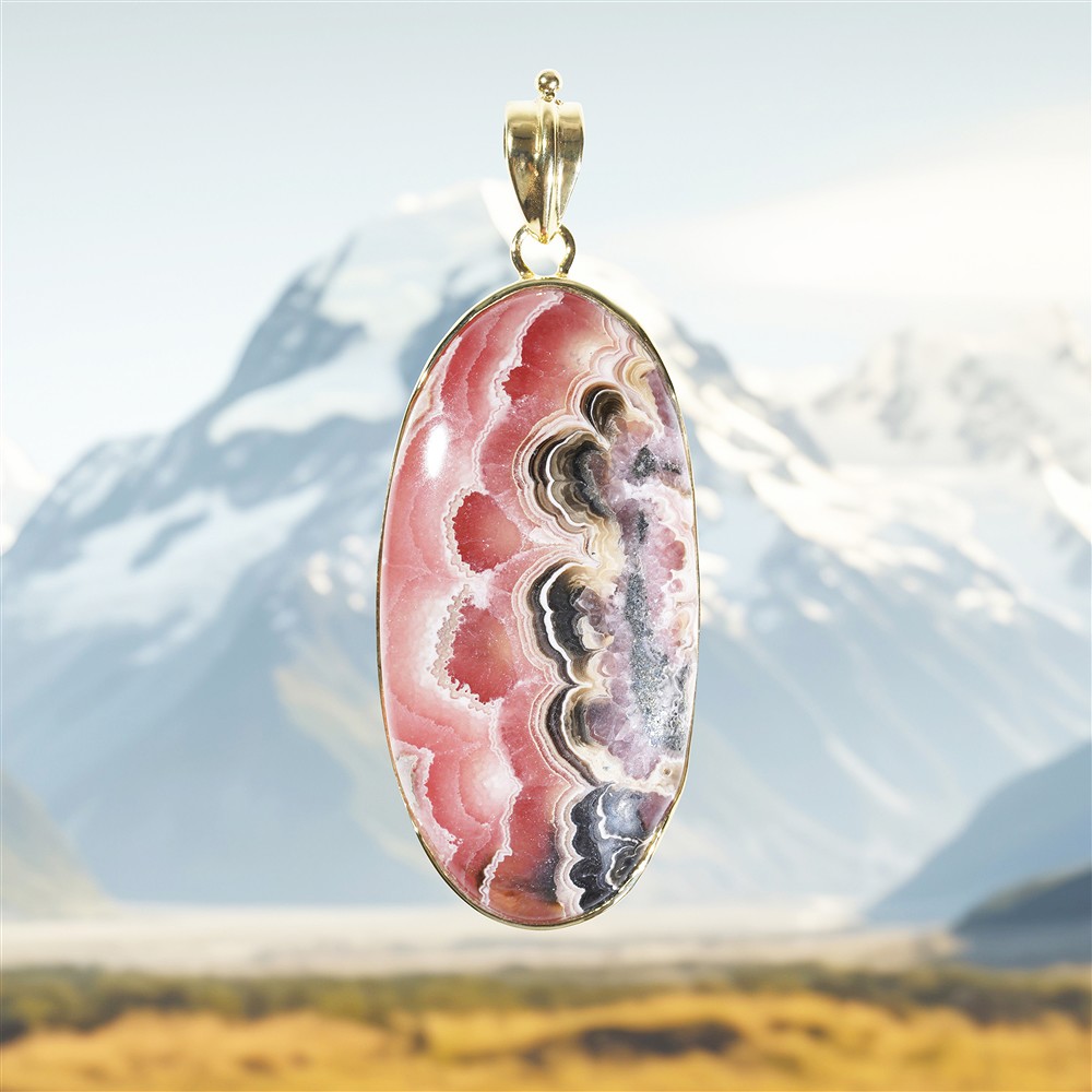 Rhodochrosite pendant, 6.6 cm, unique 041 | wholesaler gems & healing stones