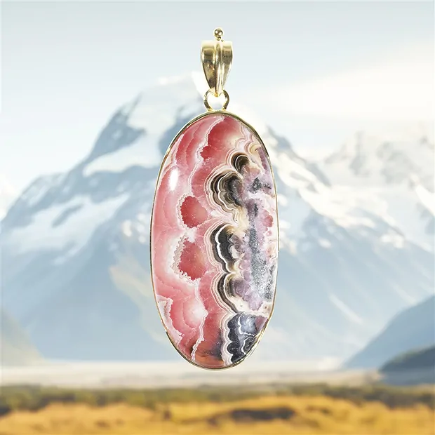 Rhodochrosite pendant, 6.6 cm, unique 041 | wholesaler gems & healing stones