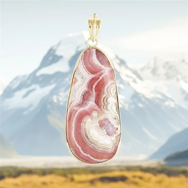 Anhänger Rhodochrosit, 6,8cm, Unikat 042 | GH Edelsteine, Heilsteine & Schmuck