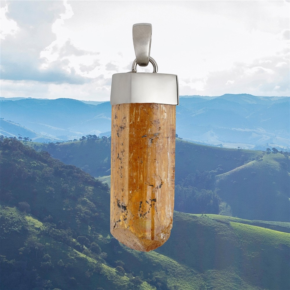 Anhänger Imperialtopas, 4,2cm, Unikat 025 | GH Edelsteine, Heilsteine & Schmuck