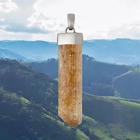 Imperial Topaz pendant, 4.8 cm, unique 026 | wholesaler gems & healing stones