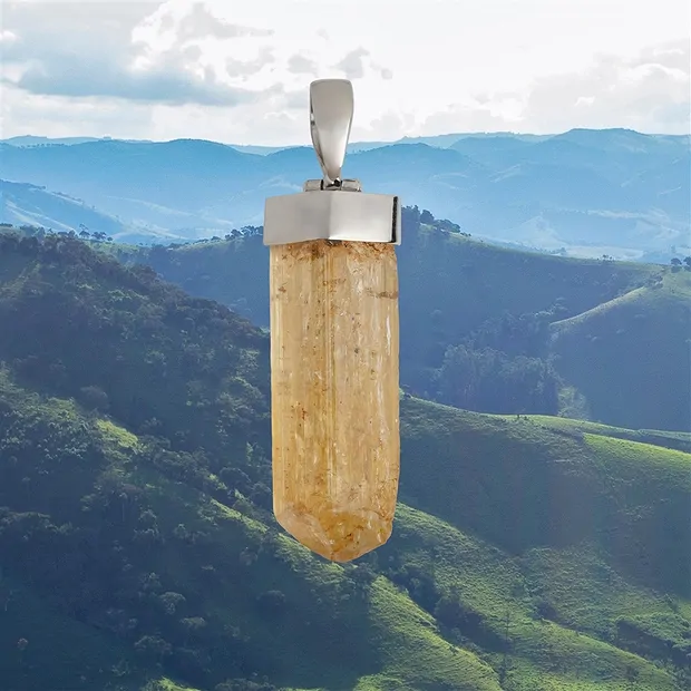 Pendente in Topazio imperiale, 4,1 cm, unico 034 | Marco Schreier