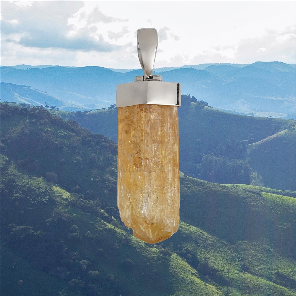 Anhänger Imperialtopas. 4,1cm, Unikat 040 | GH Edelsteine, Heilsteine & Schmuck