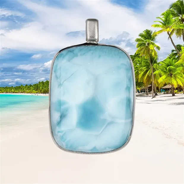 Colgante de Larimar, 4,9 cm, pieza única 071 | Marco Schreier