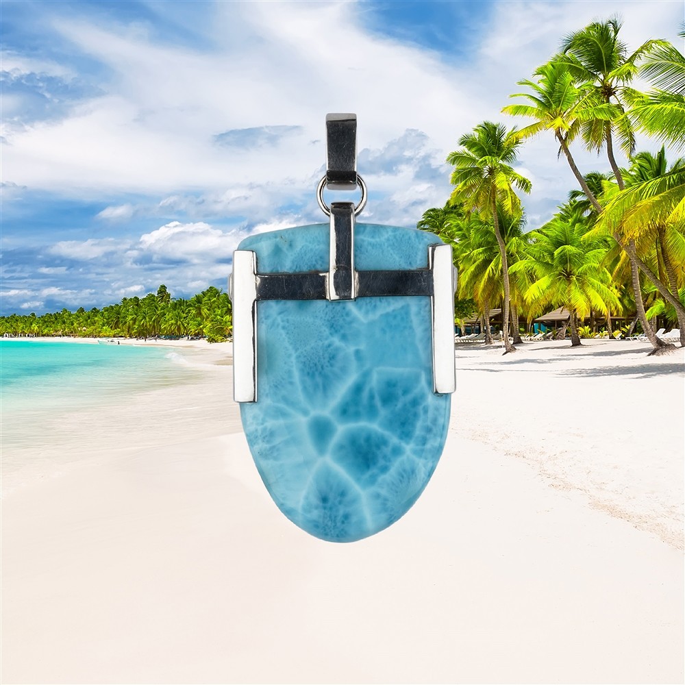 Anhänger Larimar, 6,8cm, Unikat 163 | Schreier Edelsteine, Heilsteine & Schmuck