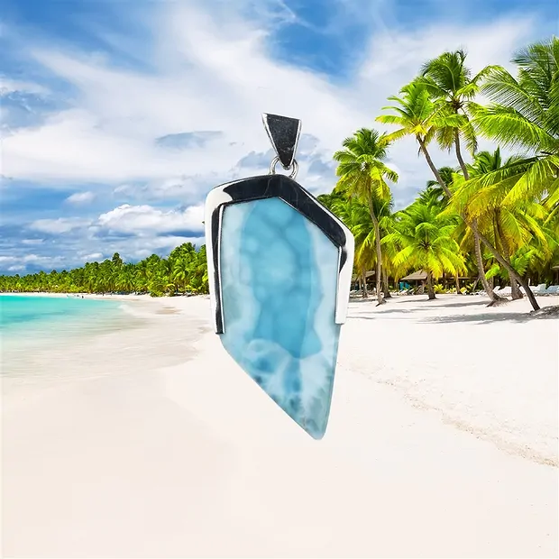 Larimar pendant, 6.2 cm, unique piece 164 | wholesaler gems & healing stones