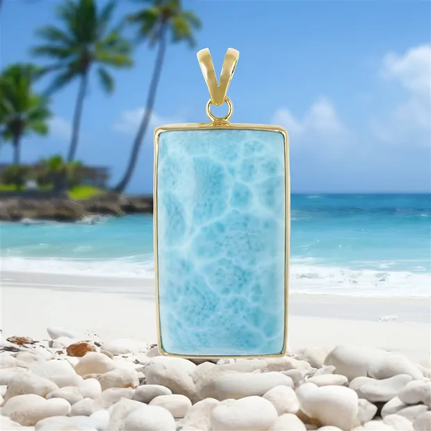 Pendente in Larimar, 5,3 cm, unico 215 | grossista gemme e pietre curative