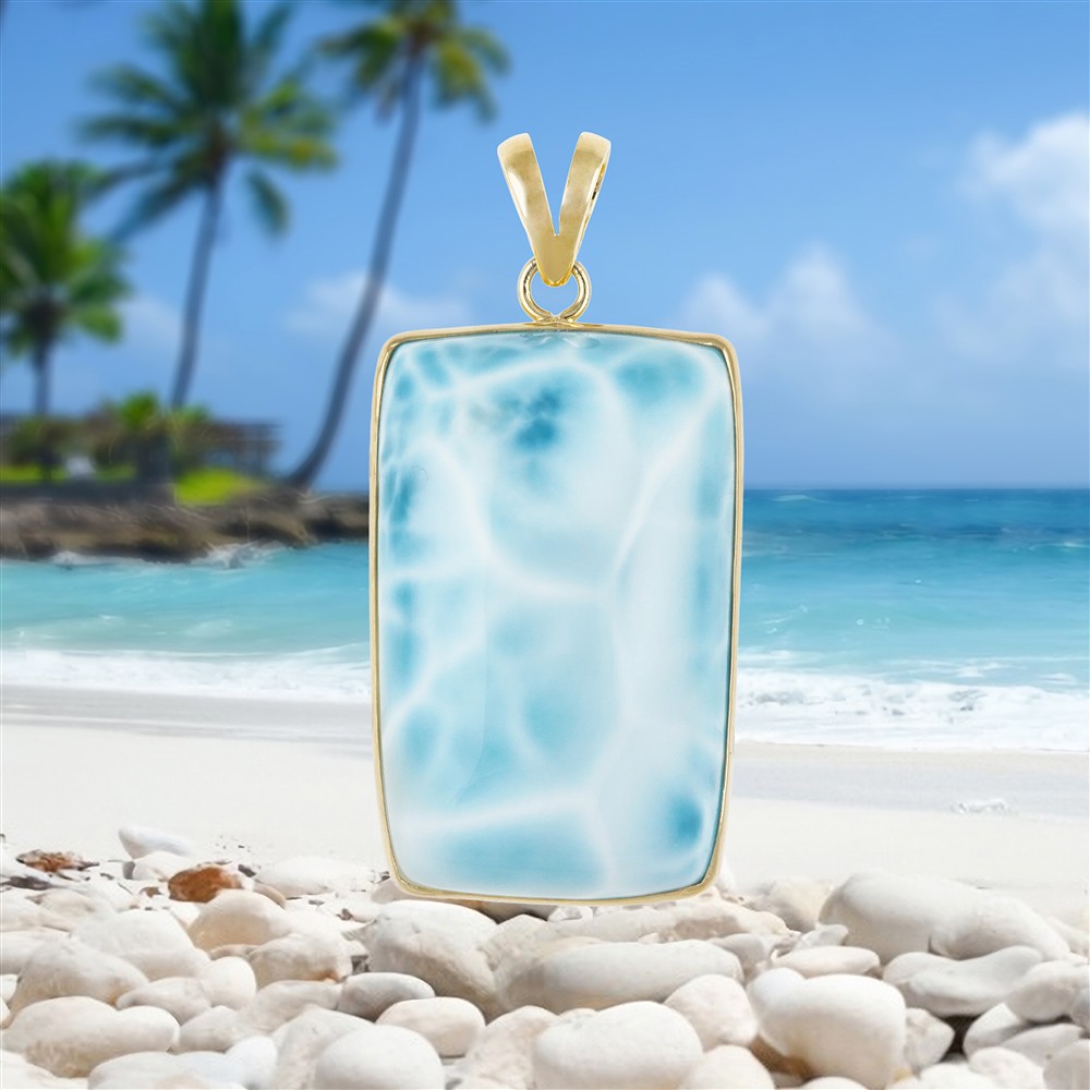Larimar pendant, 5.0 cm, unique 216 | wholesaler gems, healing stones & jewelry