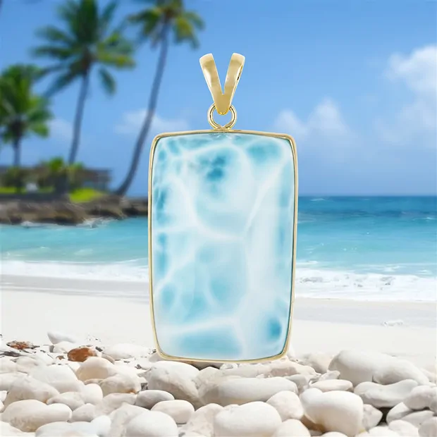 Anhänger Larimar, 5,0cm, Unikat 216 | Schreier Edelsteine, Heilsteine & Schmuck