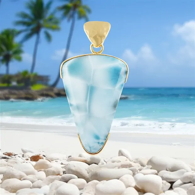 Larimar pendant, 5.1 cm, unique 218 | wholesaler gems, healing stones & jewelry