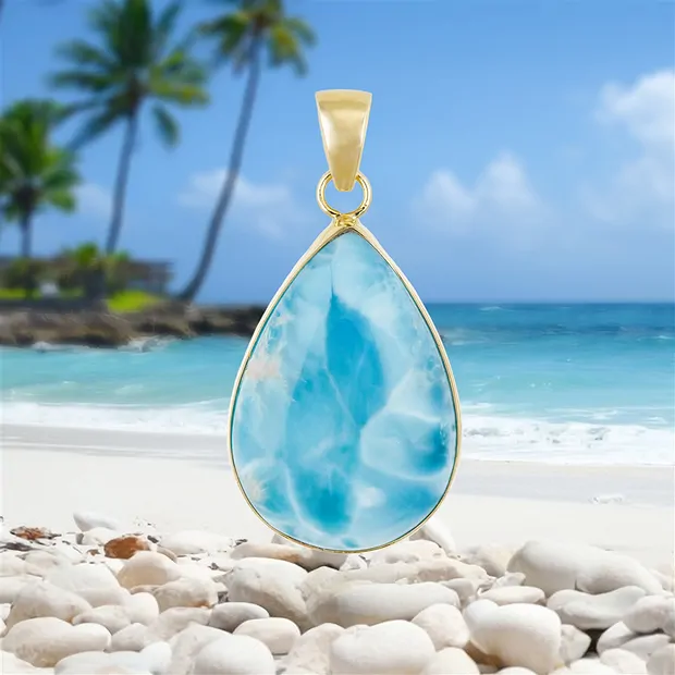 Anhänger Larimar Unikat #062 | Mineralienhandel Edelsteine, Heilsteine & Schmuck