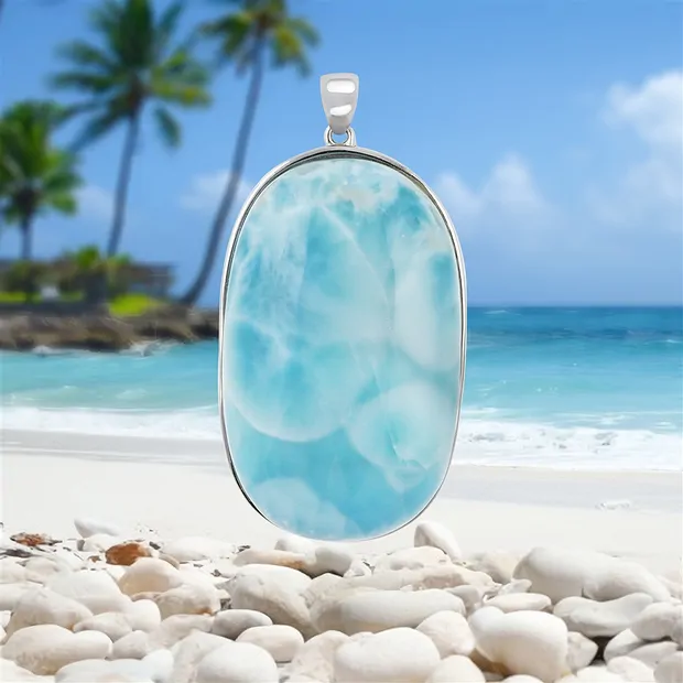 Anhänger Larimar Unikat #062 | Mineralienhandel Edelsteine, Heilsteine & Schmuck