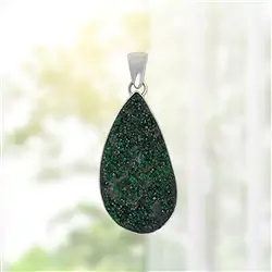 2815541059 Pendentif Uvarovite, 4,6 cm, rhodié, Pièces uniques 059  | Marco Schreier