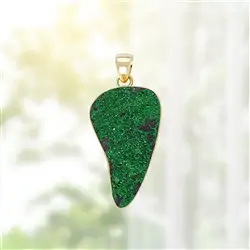 2815541092 Pendente in Uvarovite, 5,4 cm, placcato oro, unico 092 | Marco Schreier