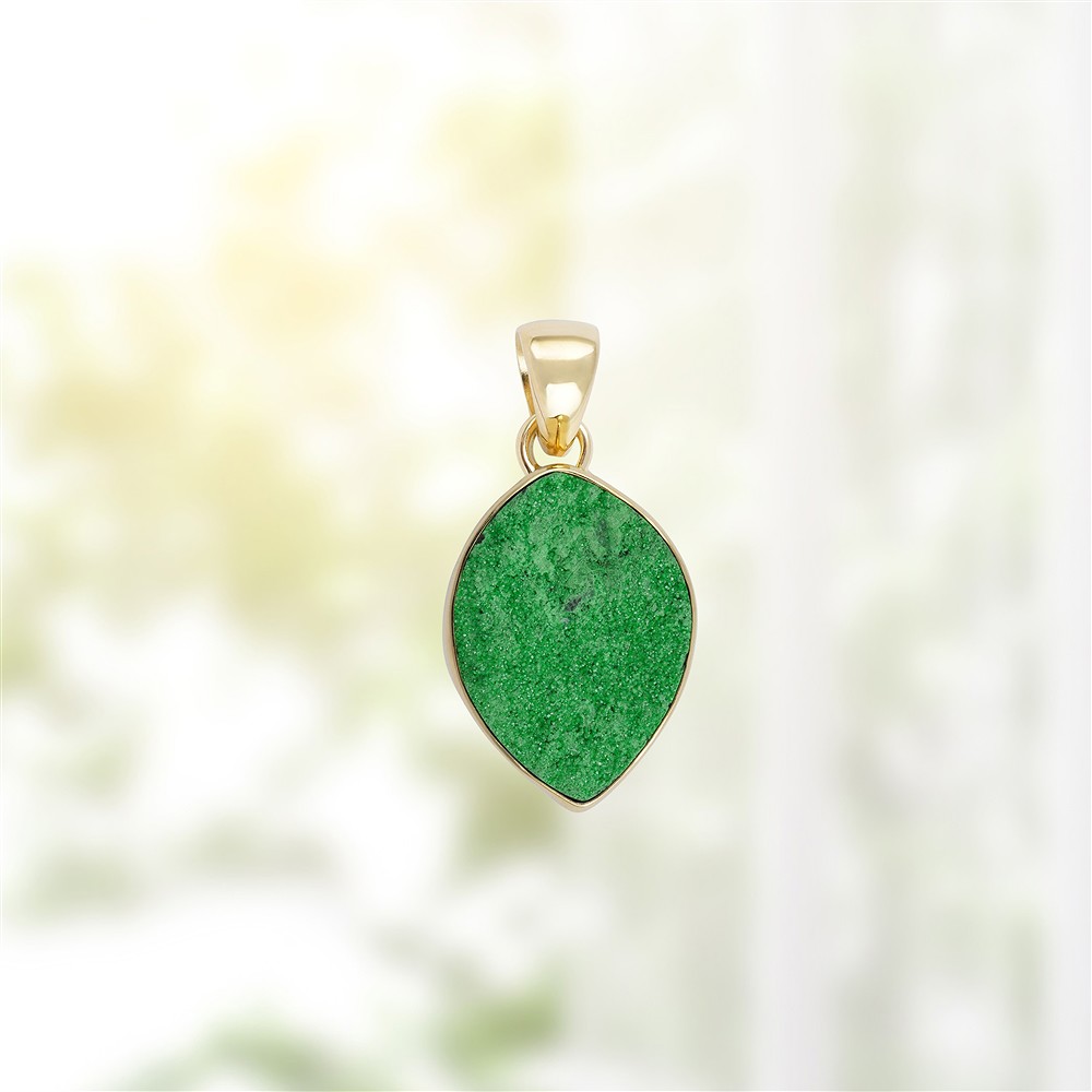 Uvarovite pendant, 3.7 cm, gold-plated, unique 104 | Marco Schreier