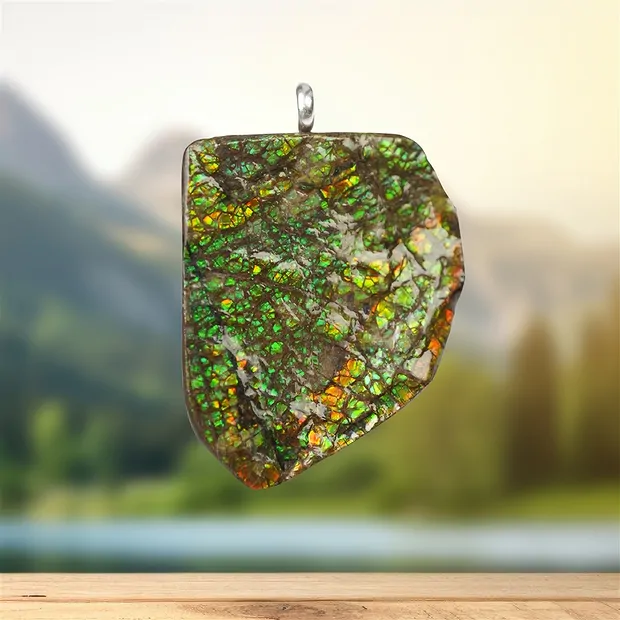 Ammolith-Anhänger Unikat 079 | Mineralienhandel Edelsteine, Heilsteine & Schmuck