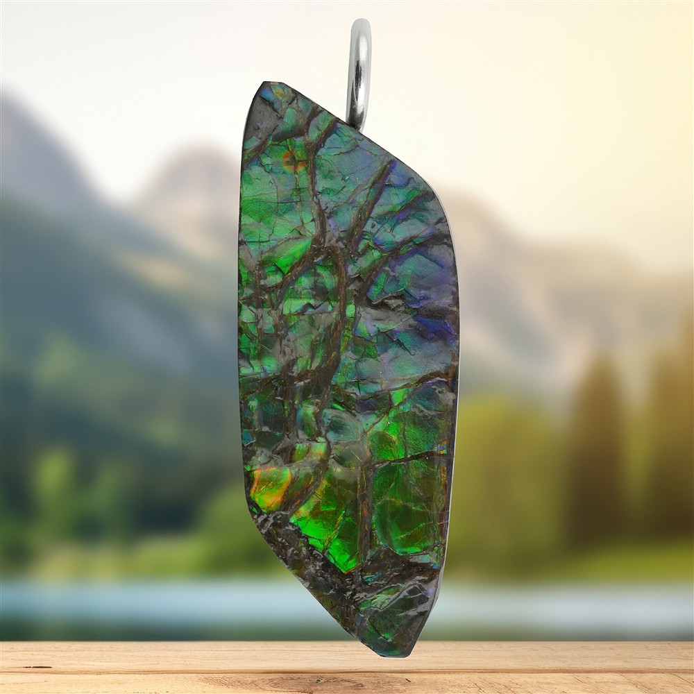 Ammolite pendant unique 124, 8 cm | wholesaler gems, healing stones & jewelry