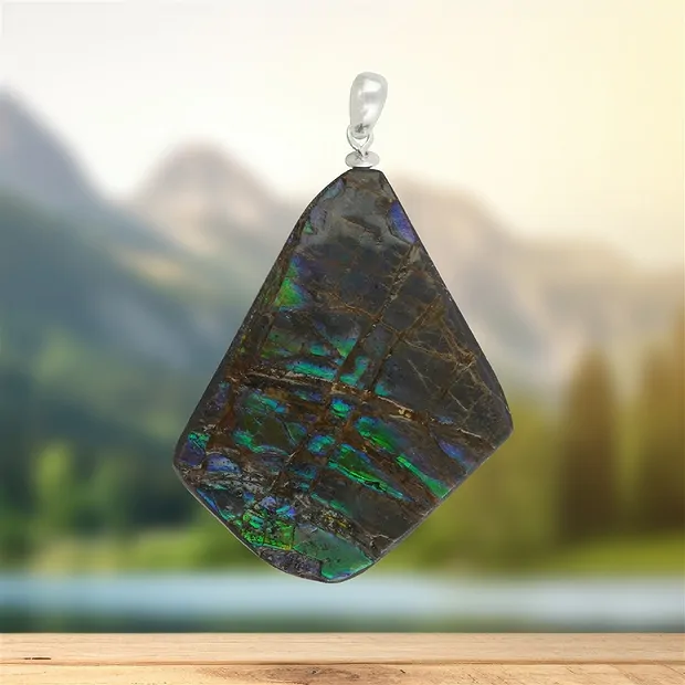 Ammolith-Anhänger Unikat 126, 7 cm | Großhandel Edelsteine, Heilsteine & Schmuck