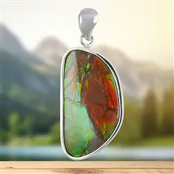 2815583138 Ammolite pendant, 4.9 cm, rhodiniert, unique 138 | Marco Schreier