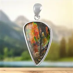 2815583140 Pendente in Ammolita, 4,7 cm, rodiato, unico 140 | Marco Schreier