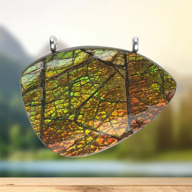 Pendentif Ammolite, 6,1 x 7,8cm, Pièces uniques 145 | Marco Schreier