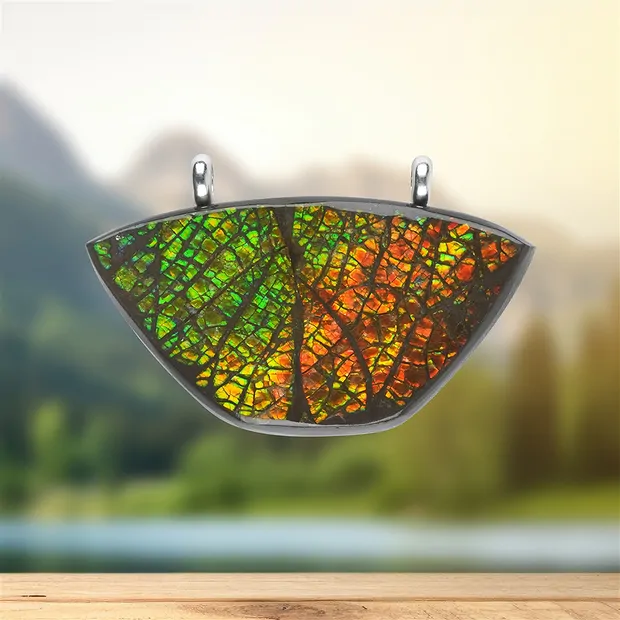 Anhänger Ammolith, 4,3 x 6,7cm, Unikat 146 | GH Edelsteine, Heilsteine & Schmuck