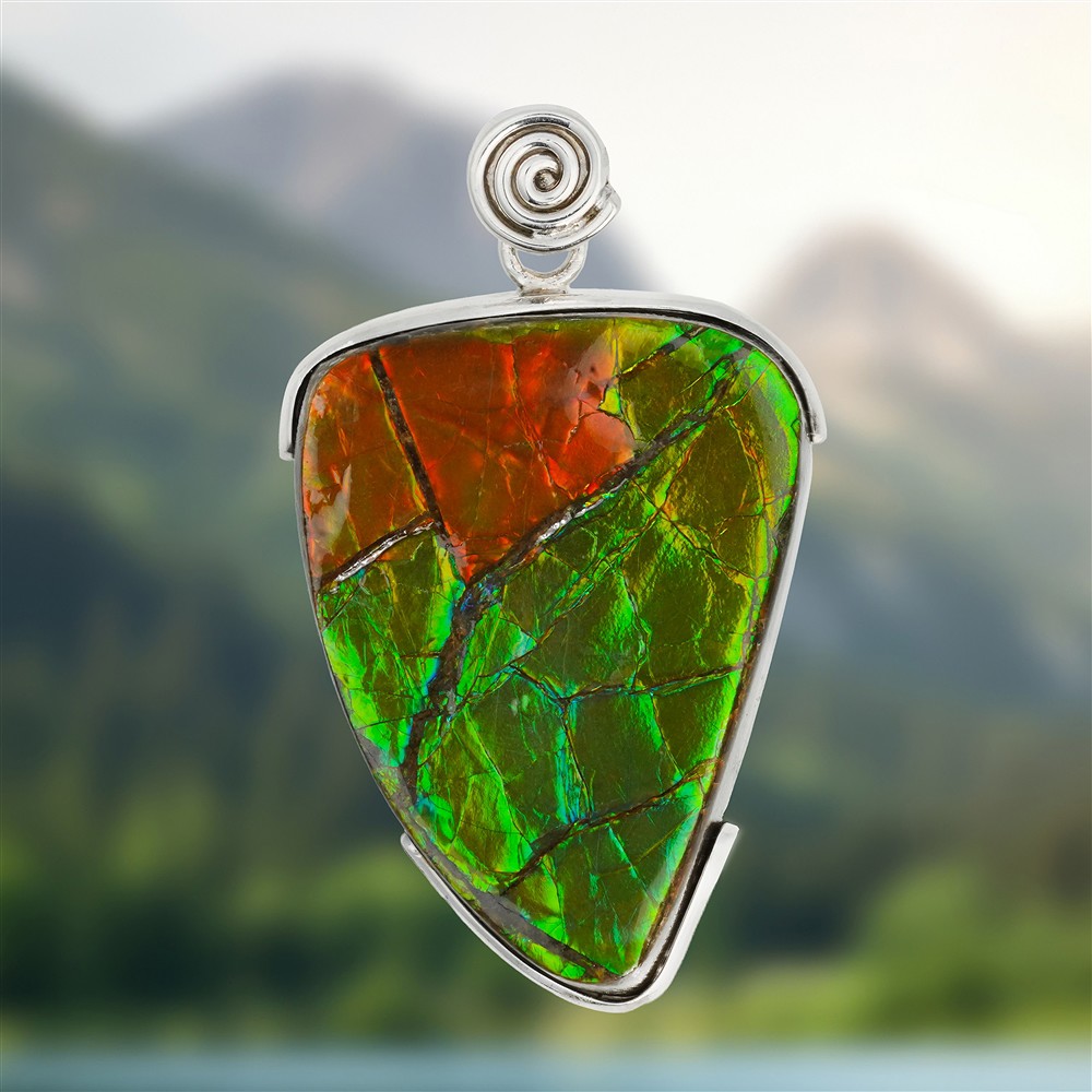 Ammolith-Anhänger Unikat 166, 6,3cm | Schreier Edelsteine, Heilsteine & Schmuck