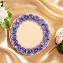 2818048010 Bracelet en perles rondes Charoïte Pièces uniques 010 | Marco Schreier