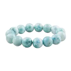 2818196042 Armband, Larimar, 14mm Kugeln, Unikat 042 | GH Edelsteine, Heilsteine & Schmuck