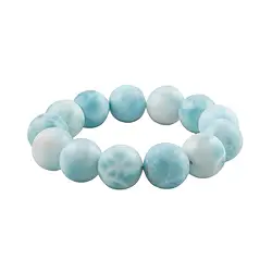 2818196043 Armband, Larimar, 16mm Kugeln, Unikat 043 | GH Edelsteine, Heilsteine & Schmuck