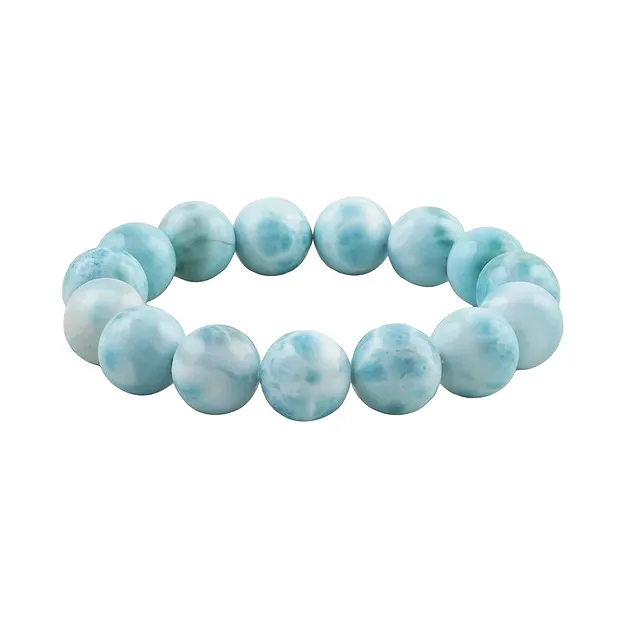 Bracelet, Larimar, 13.5mm spheres, unique 045 | wholesaler gems & healing stones