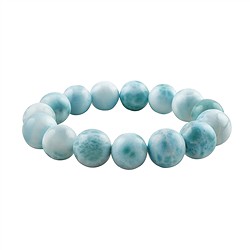 2818196046 Bracelet, Larimar, 14,5mm perles rondes, Pièces uniques 046 | Marco Schreier