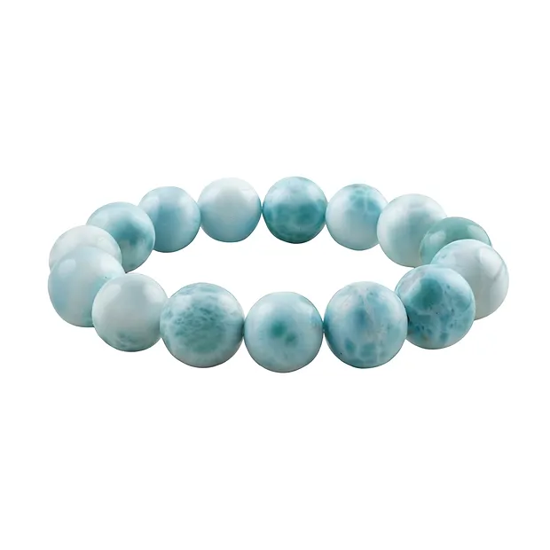 Armband, Larimar, 14,5mm Kugeln, Unikat 046 | Edelsteine, Heilsteine & Schmuck