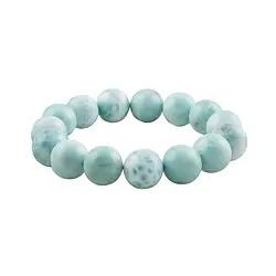 2818196047 Bracelet, Larimar, 15mm perles rondes, Pièces uniques 047 | Marco Schreier