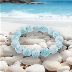 2818196051 Armband, Larimar, 13mm Kugeln, Unikat 051 | GH Edelsteine, Heilsteine & Schmuck