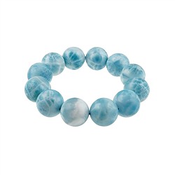 2818196055 Armband, Larimar, 19mm Kugeln, Unikat 055 | GH Edelsteine, Heilsteine & Schmuck