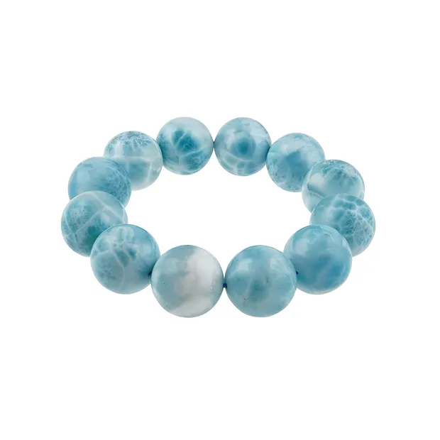 Pulsera, Larimar, cuentas 19mm, única 055 | Marco Schreier