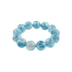 2818196056 Armband, Larimar, 17mm Kugeln, Unikat 056 | GH Edelsteine, Heilsteine & Schmuck