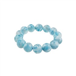 2818196057 Armband, Larimar, 15mm Kugeln, Unikat 057 | GH Edelsteine, Heilsteine & Schmuck