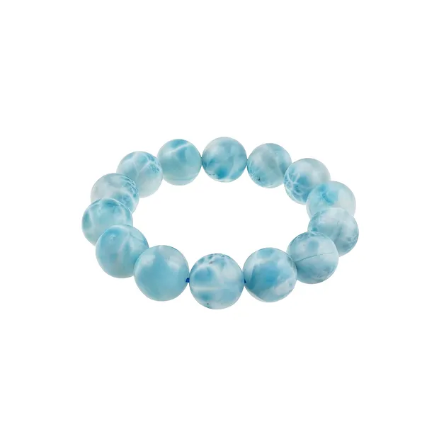Bracelet, Larimar, 15mm perles rondes, Pièces uniques 057 | Marco Schreier
