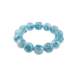 2818196059 Armband, Larimar, 16mm Kugeln, Unikat 059 | GH Edelsteine, Heilsteine & Schmuck