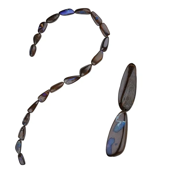 Boulder opal strand, unique 006 | wholesaler gems, healing stones & jewelry