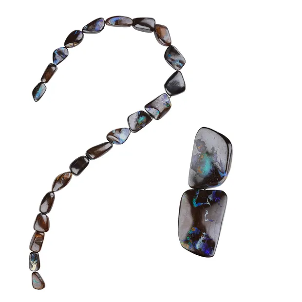 Boulder opal strand, unique 007 | wholesaler gems, healing stones & jewelry