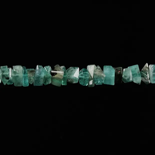 Strand of faceted emerald sliver unique #006 | wholesaler gems & healing stones