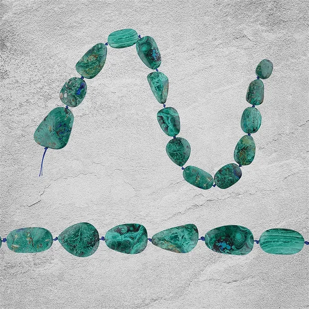 Strang Azurit-Malachit Unikat 005 | Großhändler Edelsteine, Heilsteine & Schmuck